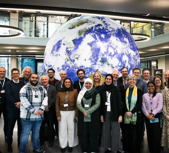 Group photo of representatives of the Bahrain National Space Agency (NSSA) on their trip to visit University of Leicester Space Park